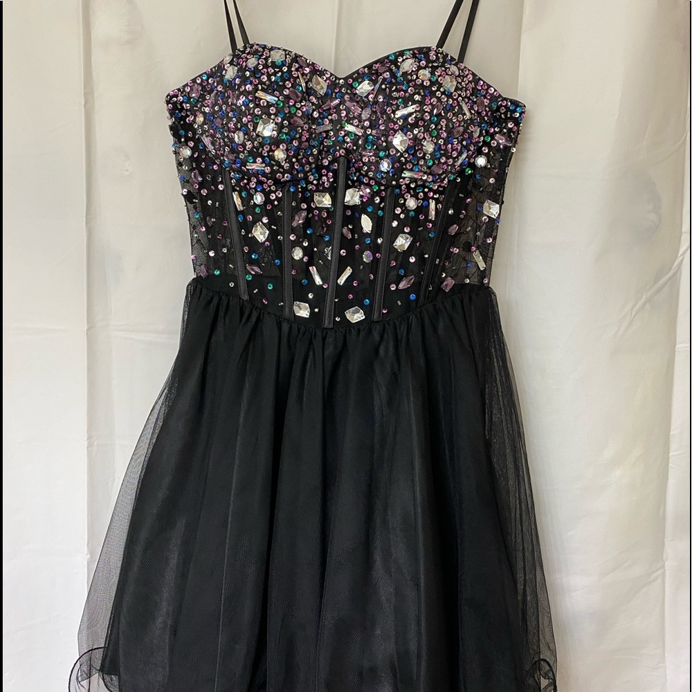 Blondie Nites beaded strapless dress